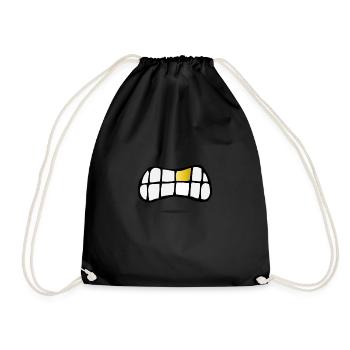 Goldzahn Comic lustig grillz - Turnbeutel - Schwarz - Vorne