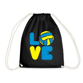 volleyball waterpolo love mot loves sport - Drawstring Bag - black - Front