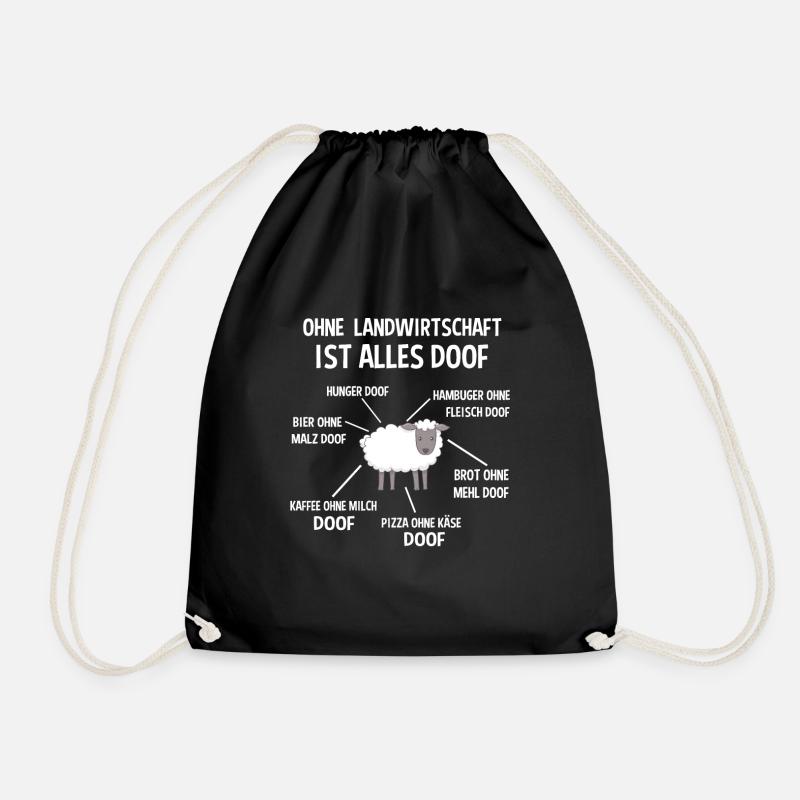Landwirtschaft Spruch Bauer Landwirt Geschenk - Turnbeutel - Schwarz