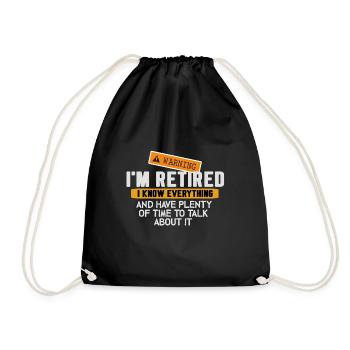 Retirement Funny Retired Pension Perfect Gift - Drawstring Bag - black - Front
