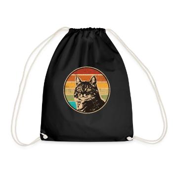 Chat gueule de bois chat propriétaire miaou chaton ronronnant - Sac de sport léger - noir - Devant