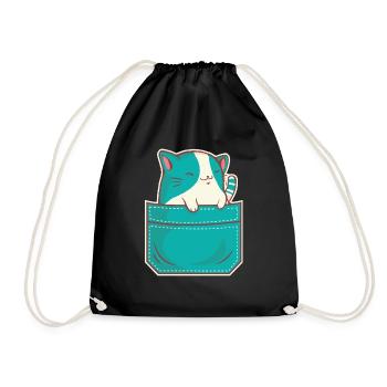 Chat gueule de bois chat propriétaire miaou chaton ronronnant - Sac de sport léger - noir - Devant