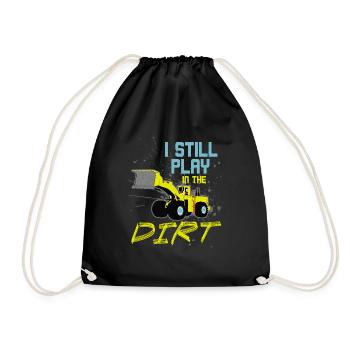 Excavator Power Shovel Toddler Digger Boys Gift - Drawstring Bag - black - Front