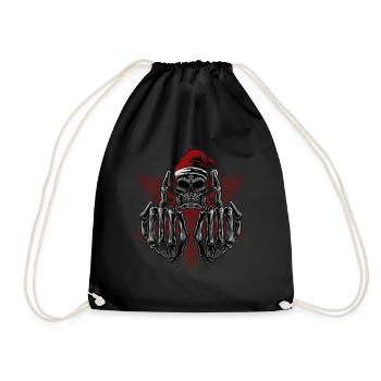 Horror Ugly Christmas Sweater Gory XMas Cool Gift - Drawstring Bag - black - Front