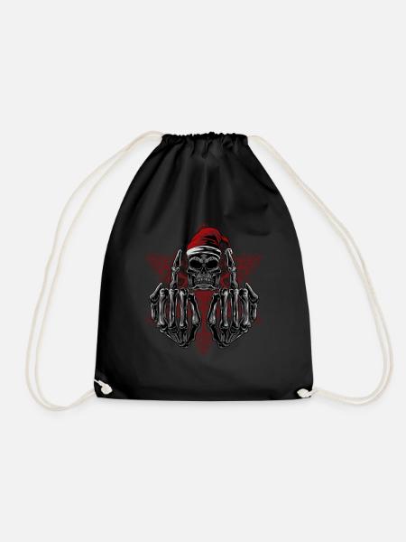 Horror Ugly Christmas Sweater Gory XMas Cool Gift - Drawstring Bag - black