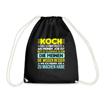 Lustiges Koch Sprüche Küchenchef Küche - Turnbeutel - Schwarz - Vorne