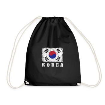Süd Korea Flagge - Turnbeutel - Schwarz - Vorne