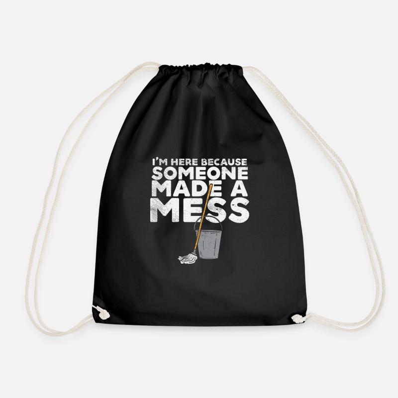 Only here because someone made dirt! - Drawstring Bag - black