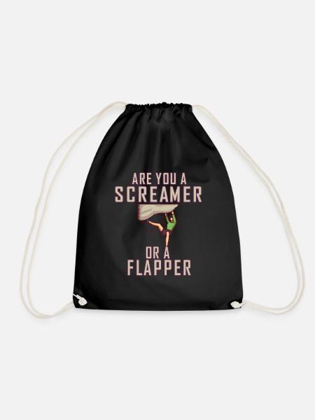 Climber Screamer Flapper Rock Climbing Climb Gift - Drawstring Bag - black