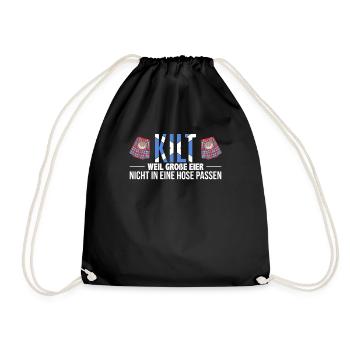 Kilt Schottischer Spruch Schottland - Turnbeutel - Schwarz - Vorne