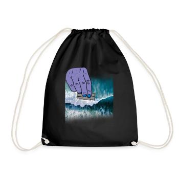 Cocaine Coke Coca Line Blow Drug Sniff Snort Gift - Drawstring Bag - black - Front