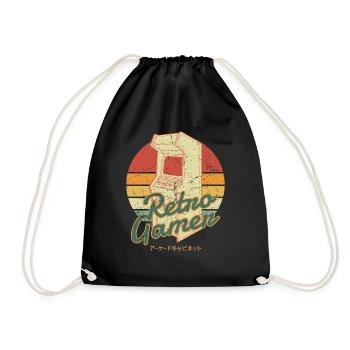 Japan Arcade Retro Video Gamer Gamer - Drawstring Bag - black - Front