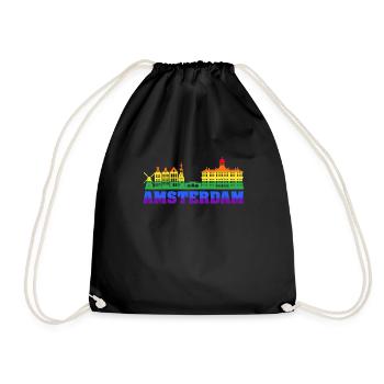 LGBT Pride Gay Amsterdam - Turnbeutel - Schwarz - Vorne