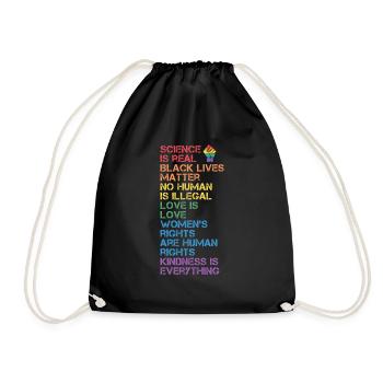 BLM Science Is Real Black Lives Matter LGBT Pride - Drawstring Bag - black - Front