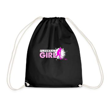 Cadeau de floorball fille floorball - Sac de sport léger - noir - Devant