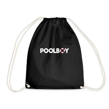 Bademeister Geschenk Poolboy Rettungsschwimmer - Turnbeutel - Schwarz - Vorne