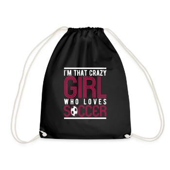 Soccer Girl Women Soccer Fan - Drawstring Bag - black - Front