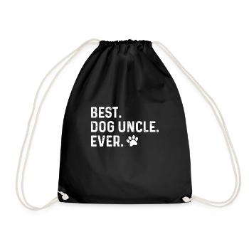 dog uncle , Best Dog Uncle Ever, dog lover , Fur U - Drawstring Bag - black - Front