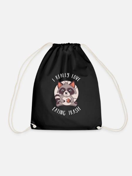Ich liebe es wirklich, Trash Funny Raccoon zu essen - Turnbeutel - Schwarz