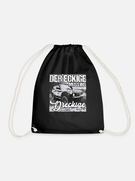 Der Eckige muss ins Dreckige Offroad Lada Niva 4x4 - Turnbeutel - Schwarz