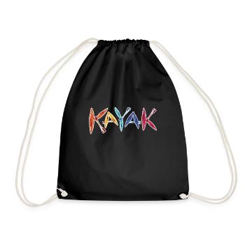 Kayaks & Paddles Kayaking Kayaker Gift - Drawstring Bag - black - Front
