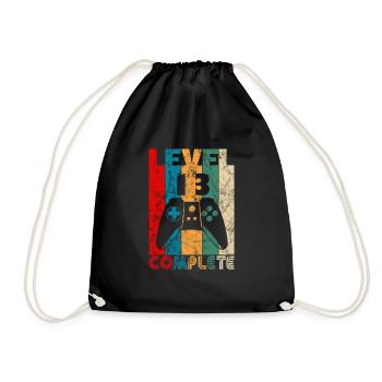 13th Birthday - Level 13 Complete Vintage - Drawstring Bag - black - Front