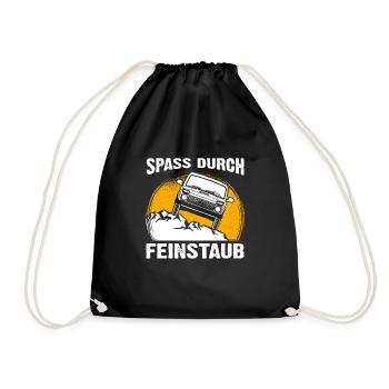 Russland Lada 4x4 Offroad Auto Spaß Feinstaub - Turnbeutel - Schwarz - Vorne