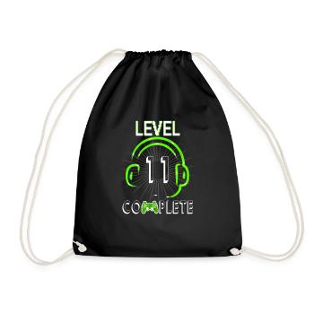 11e anniversaire du joueur niveau 11 terminé - Sac de sport léger - noir - Devant