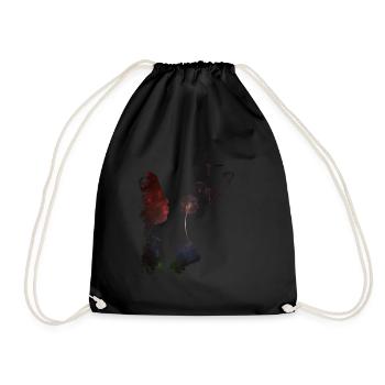 Paragliding paraglider dandelion gift pilot - Drawstring Bag - black - Front