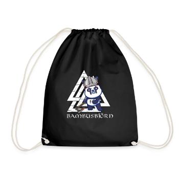 Bambusbjörn Warrior Viking Valknut Viking Gift - Drawstring Bag - black - Front