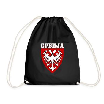 Serbien Flagge Srbija Majica Balkan Geschenk - Turnbeutel - Schwarz - Vorne