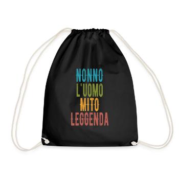 Nonno Uomo Mito Leggenda Regalo - Turnbeutel - Schwarz - Vorne