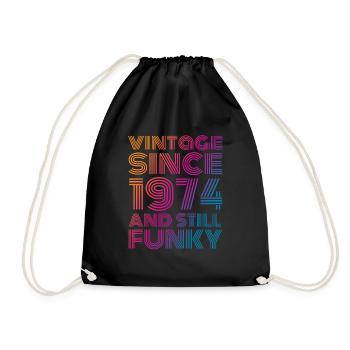 1974 birthday - Drawstring Bag - black - Front