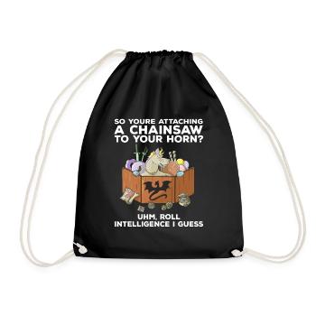 Pen and Paper Unicorn RPG Pnp RPG Unicorn - Drawstring Bag - black - Front