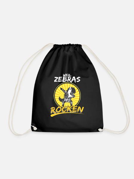 Kinder Zebra Weil Zebras Rocken Cooles Dab Zebra - Turnbeutel - Schwarz