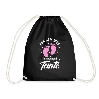 Aus dem Weg ich muss zur Tante Nichte geschenk - Turnbeutel - Schwarz - Vorne