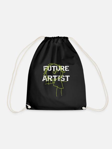Artist, I become an artist - Drawstring Bag - black