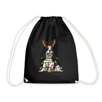 Kavalier König Charles Spaniel Santa Christmas Ligh - Turnbeutel - Schwarz - Vorne