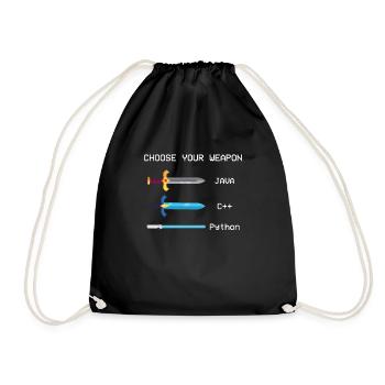 choisissez vos langages de programmation d'armes informatique - Sac de sport léger - noir - Devant