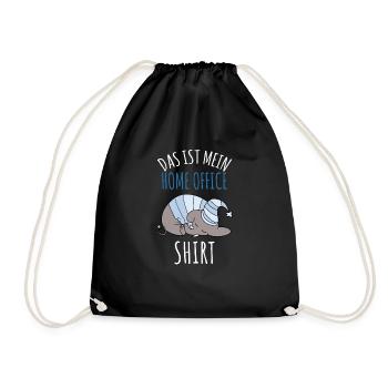 Mein Home Office Shirt Elefant Bürohumor Geschenk - Turnbeutel - Schwarz - Vorne