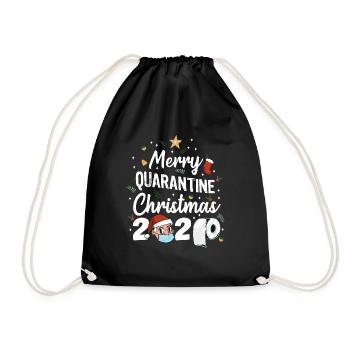 Merry Quarantine Christmas 2020 Gift - Drawstring Bag - black - Front