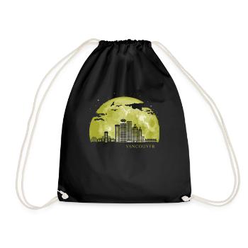 VANCOUVER Moon Light Night Stars Skyline - Drawstring Bag - black - Front