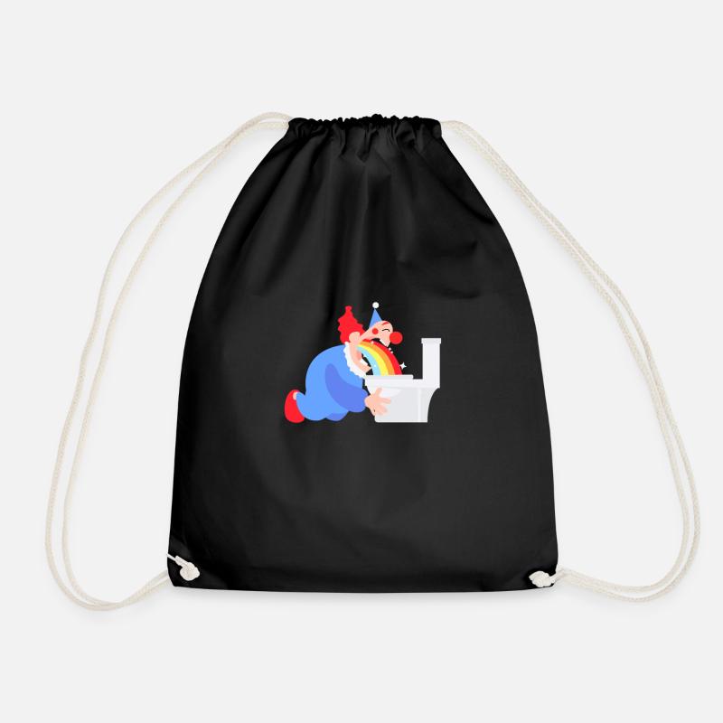 Lustiger kotzender Clown Regenbogen Geschenk - Turnbeutel - Schwarz