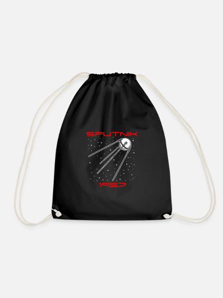 Sputnik UDSSR Sowjetunion Geschenkidee - Turnbeutel - Schwarz