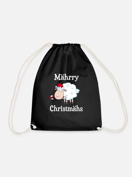 Mährry Christmähs Schaf Weihnachten Geschenk - Turnbeutel - Schwarz
