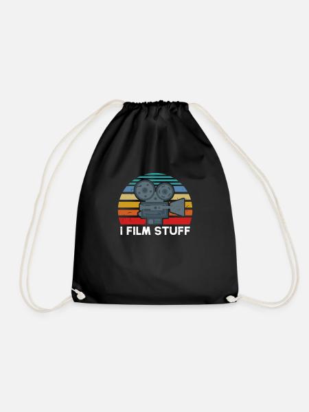 Filmmaker Design, I Film Stuff Gift Videography - Drawstring Bag - black