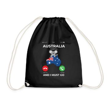Australien is Calling Urlaub Geschenk - Turnbeutel - Schwarz - Vorne