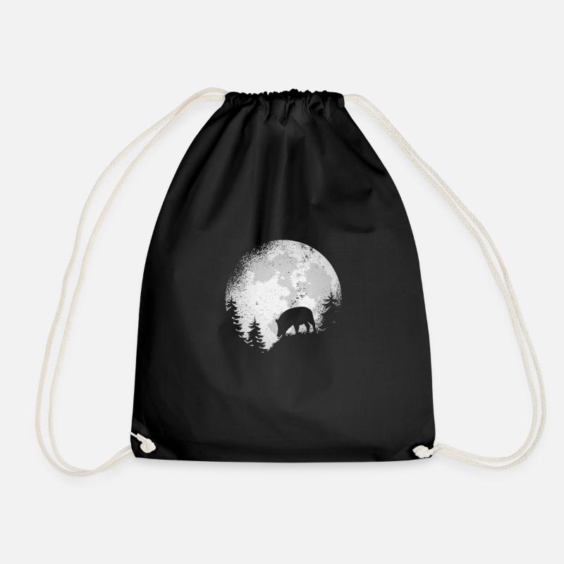 Wildschwein Geschenk Jäger Jagen Mond - Turnbeutel - Schwarz