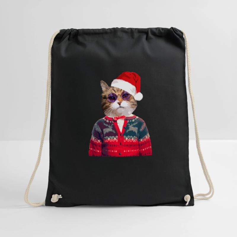 Chat dans le pull de Noël laid Sac de sport léger
