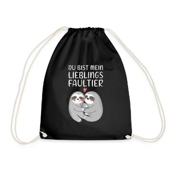 Lieblings Faultier Spruch Faultiere - Turnbeutel - Schwarz - Vorne